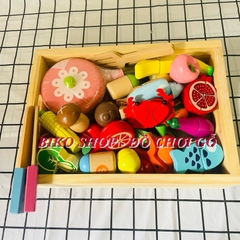 Đồ chơi củ quả 40 chi tiết nam châm có khay bằng gỗ-𝐁𝐈𝐊𝐎 𝐒𝐇𝐎𝐏