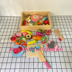 Đồ chơi củ quả 40 chi tiết nam châm có khay bằng gỗ-𝐁𝐈𝐊𝐎 𝐒𝐇𝐎𝐏