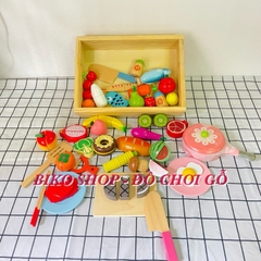 Đồ chơi củ quả 40 chi tiết nam châm có khay bằng gỗ-𝐁𝐈𝐊𝐎 𝐒𝐇𝐎𝐏