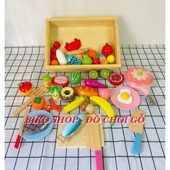 Đồ chơi củ quả 40 chi tiết nam châm có khay bằng gỗ-𝐁𝐈𝐊𝐎 𝐒𝐇𝐎𝐏