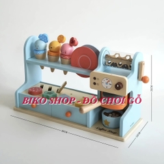 Đồ chơi quầy bán bánh cà phê 21cm bằng gỗ cho bé - 𝐁𝐈𝐊𝐎 𝐒𝐇𝐎𝐏
