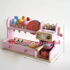 Đồ chơi quầy bán bánh cà phê 21cm bằng gỗ cho bé - 𝐁𝐈𝐊𝐎 𝐒𝐇𝐎𝐏