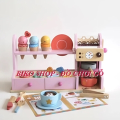 Đồ chơi quầy bán bánh cà phê 21cm bằng gỗ cho bé - 𝐁𝐈𝐊𝐎 𝐒𝐇𝐎𝐏
