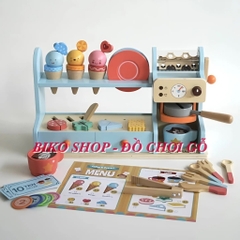Đồ chơi quầy bán bánh cà phê 21cm bằng gỗ cho bé - 𝐁𝐈𝐊𝐎 𝐒𝐇𝐎𝐏
