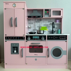 Đồ chơi bếp kèm tủ lạnh Kienvy Phong Cách Hàn 91cm ( Trắng/hồng) 𝐁𝐈𝐊𝐎 𝐒𝐇𝐎𝐏