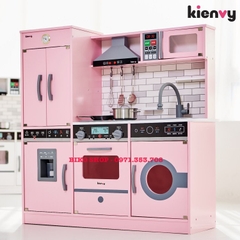 Đồ chơi bếp kèm tủ lạnh Kienvy Phong Cách Hàn 91cm ( Trắng/hồng) 𝐁𝐈𝐊𝐎 𝐒𝐇𝐎𝐏
