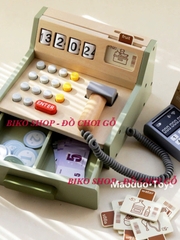 Đồ chơi máy tính tiền xanh UMU bằng gỗ cho bé - 𝐁𝐈𝐊𝐎 𝐒𝐇𝐎𝐏