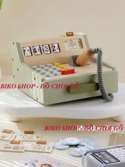 Đồ chơi máy tính tiền xanh UMU bằng gỗ cho bé - 𝐁𝐈𝐊𝐎 𝐒𝐇𝐎𝐏