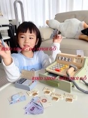 Đồ chơi máy tính tiền xanh UMU bằng gỗ cho bé - 𝐁𝐈𝐊𝐎 𝐒𝐇𝐎𝐏