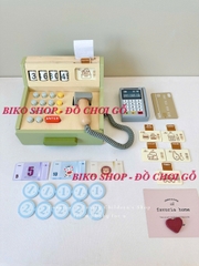Đồ chơi máy tính tiền xanh UMU bằng gỗ cho bé - 𝐁𝐈𝐊𝐎 𝐒𝐇𝐎𝐏