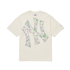 Áo Thun MLB Megalogo Paisley New York Yankees Cream