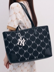 Túi MLB Korea Diamond Monogram Jacquard Tote Bag New York Yankees Black