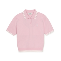Áo Croptop MLB Women's Basic Crop Collar T-Shirt Boston Red Sox Pink