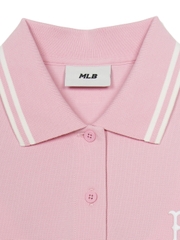 Áo Croptop MLB Women's Basic Crop Collar T-Shirt Boston Red Sox Pink