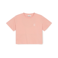 Áo Croptop MLB Women's Basic Crop Short Sleeve T-Shirt Cleveland Guardians Peach