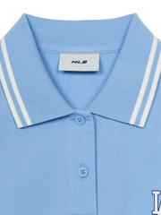 Áo Croptop MLB Women's Basic Crop Collar T-Shirt LA Dodgers Blue