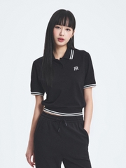 Áo Croptop MLB Women's Basic Crop Collar T-Shirt New York Yankees Black