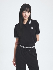 Áo Croptop MLB Women's Basic Crop Collar T-Shirt New York Yankees Black