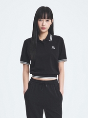 Áo Croptop MLB Women's Basic Crop Collar T-Shirt New York Yankees Black