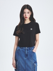 Áo Croptop MLB Women's Basic Crop Short Sleeve T-Shirt New York Yankees Black