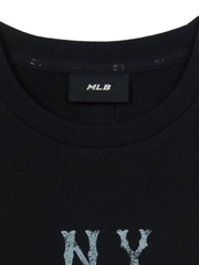 Áo Croptop MLB Women's Basic Coopers Logo Slim Crop Functional Short Sleeve T-Shirt New York Yankees Black