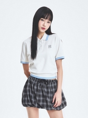 Áo Croptop MLB Women's Basic Crop Collar T-Shirt New York Yankees Ivory