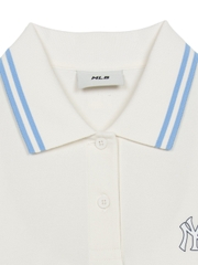 Áo Croptop MLB Women's Basic Crop Collar T-Shirt New York Yankees Ivory