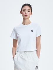 Áo Croptop MLB Women's Basic Crop Short Sleeve T-Shirt New York Yankees White
