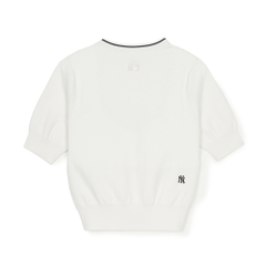 Áo Croptop MLB Women's Basic Coopers Crop Short Sleeve Knit New York Yankees Ivory