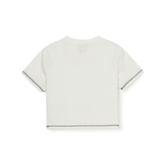 Áo Croptop MLB Women's Basic Coopers Logo Slim Crop Functional Short Sleeve T-Shirt New York Yankees Ivory