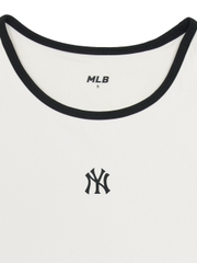 Áo Croptop MLB Women's Basic Small Logo Crop Top New York Yankees Ivory