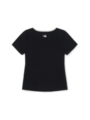 Áo Croptop MLB Women's Basic Square Neck Slim Fit Short Sleeve T-shirt LA Dodgers Black