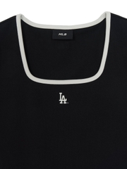 Áo Croptop MLB Women's Basic Square Neck Slim Fit Short Sleeve T-shirt LA Dodgers Black