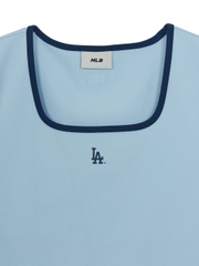 Áo Croptop MLB Women's Basic Square Neck Slim Fit Short Sleeve T-shirt LA Dodgers Blue