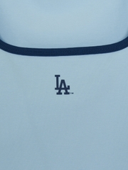 Áo Croptop MLB Women's Basic Square Neck Slim Fit Short Sleeve T-shirt LA Dodgers Blue
