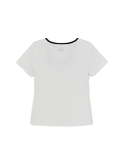 Áo Croptop MLB Women's Basic Square Neck Slim Fit Short Sleeve T-Shirt New York Yankees White