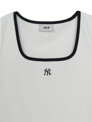Áo Croptop MLB Women's Basic Square Neck Slim Fit Short Sleeve T-Shirt New York Yankees White