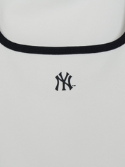Áo Croptop MLB Women's Basic Square Neck Slim Fit Short Sleeve T-Shirt New York Yankees White