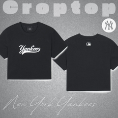 Áo Croptop MLB Korea Women's Basic Varsity Cultive New York Yankees Black