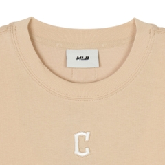 Áo Croptop MLB Korea Basic Small Logo Cleveland Guardians Beige