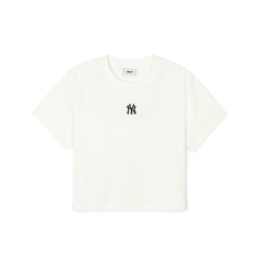 Áo Croptop MLB Korea Basic Small Logo New York Yankees Ivory