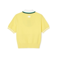 Áo Croptop MLB Korea Women's Sportive Varsity Half Zip Up New York Yankees Yellow