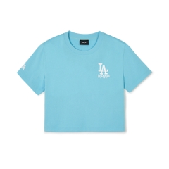 Áo Croptop MLB Korea Women's Street Small Logo LA Dodgers Blue