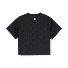 Áo Croptop MLB Women's Classic Mono Jacquard Crop Short Sleeve T-Shirt New York Yankees Black