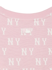 Áo Croptop MLB Women's Classic Mono Jacquard Crop Short Sleeve T-Shirt New York Yankees Pink