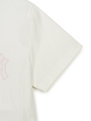 Áo Croptop MLB Women's Classic Mono Jacquard Crop Short Sleeve T-Shirt New York Yankees Ivory