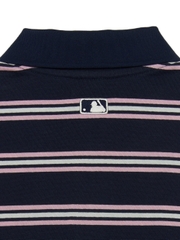 Áo Croptop MLB Women's Varsity Stripe Crop Collar T-Shirt Boston Red Sox Navy