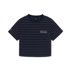 Áo Croptop MLB Women's Varsity Stripe Crop Short Sleeve T-Shirt Boston Red Sox Navy