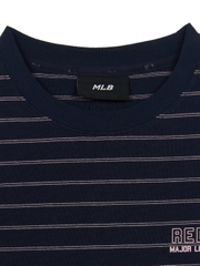 Áo Croptop MLB Women's Varsity Stripe Crop Short Sleeve T-Shirt Boston Red Sox Navy