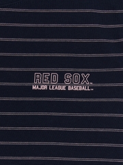 Áo Croptop MLB Women's Varsity Stripe Crop Short Sleeve T-Shirt Boston Red Sox Navy